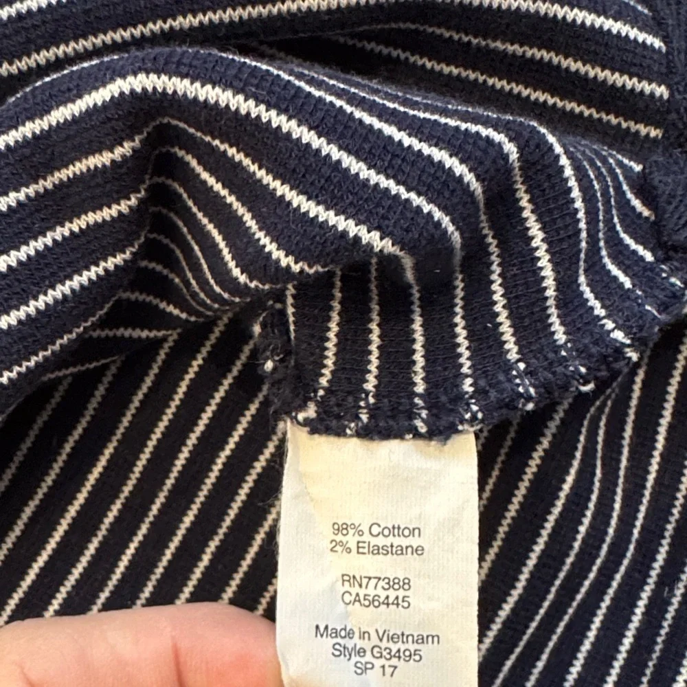 J. Crew dark blue and White Striped cotton dress